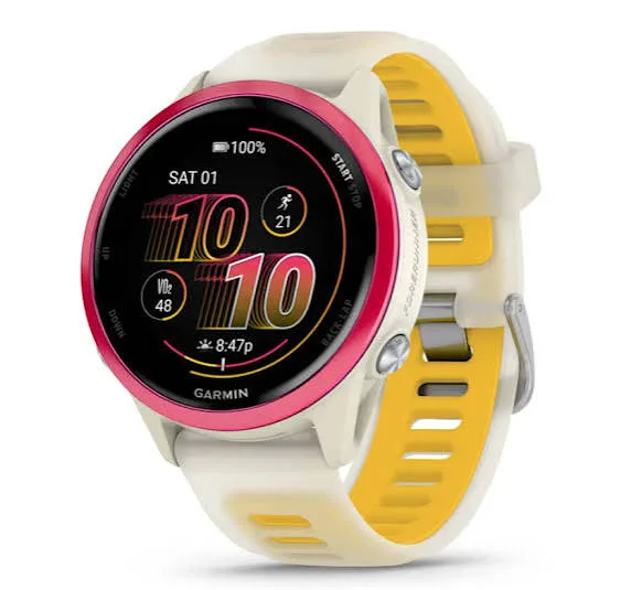 Garmin Forerunner 570 (42 mm) GPS Smartwatch – Bone/Raspberry (Wi-Fi)