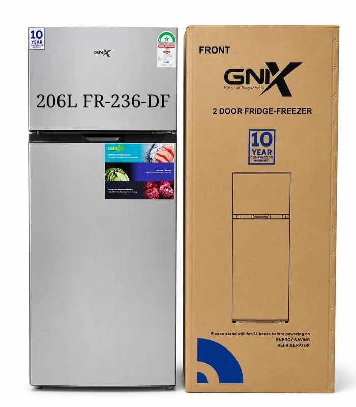 GNIX 2Door Fridge-Freezer206litres defrost