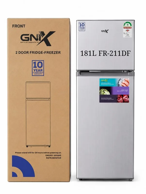 GNIX 2Door Fridge-Freezer 181 litres defrost