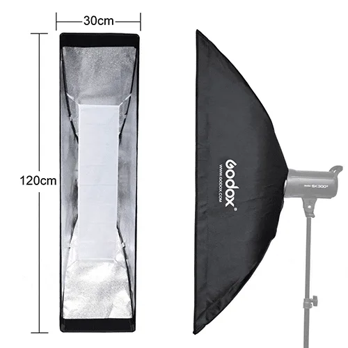 Godox 30×120 cm Bowens Mount Grid Strip softbox for Strobe