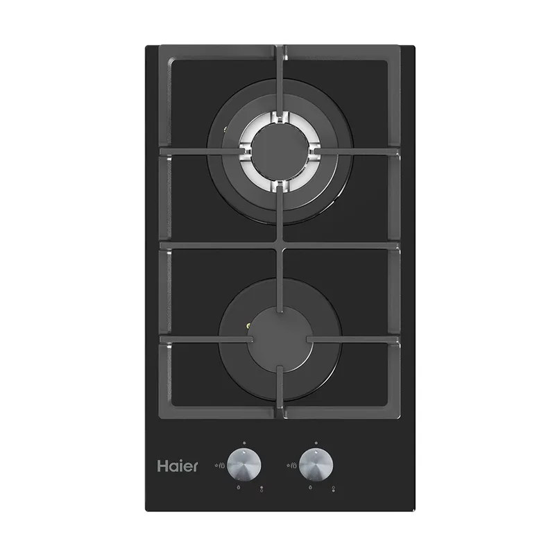 Haier HOB-S2F30B 30cm Built-In 2-Burner Gas Hob with Wok Burner Black
