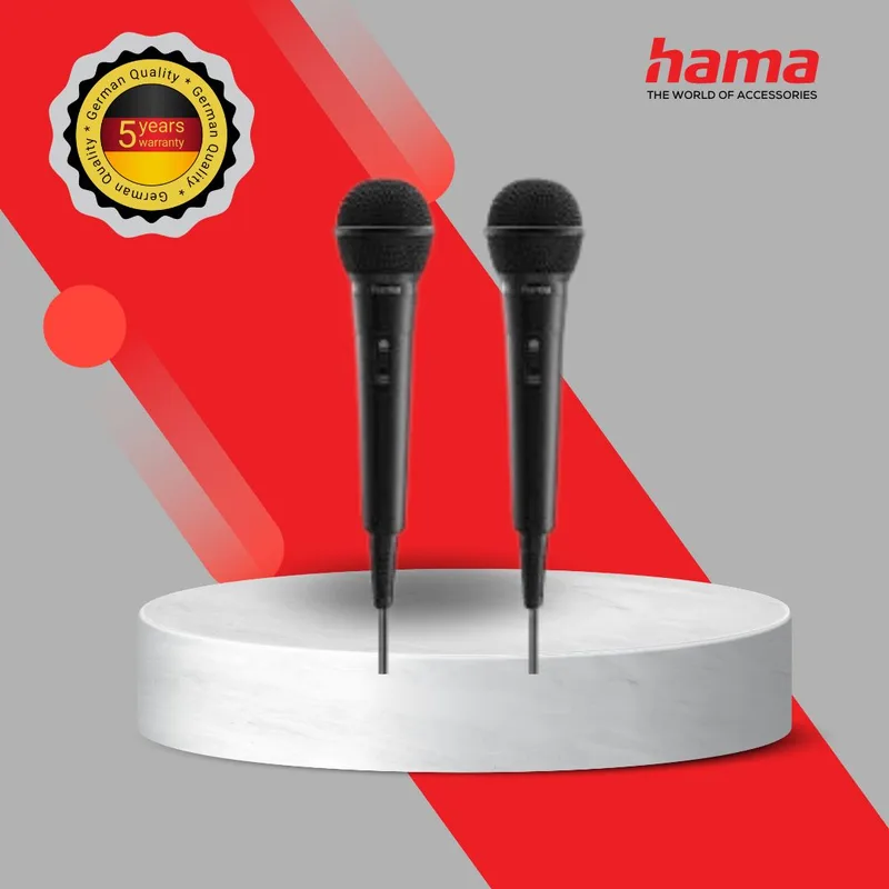 HAMA DYNAMIC KARAOKE MICROPHONE SET – WIRED (46002)