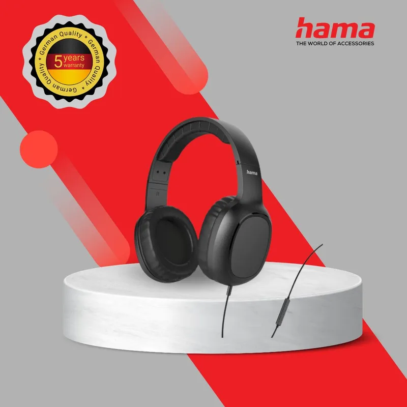 HAMA ON-EAR HEADPHONES WITH USB-C PLUG AND MICROPHONE FUNC BLACK (221814)