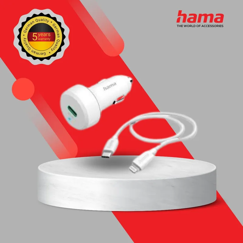 HAMA PD CAR CHARGER TURBO FAST WITH LIGHTNING CABLE (210564)