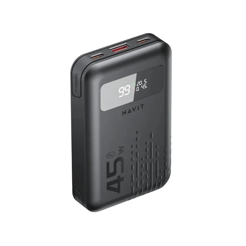 Havit PB5211 10200mAh 45W Laptop Charging Power Bank – High‑Capacity Portable Charger with USB‑C PD 45W Fast Charging for Laptops, Smartphones, Tablet