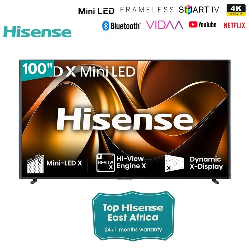 Hisense 110UXNQ 110 inch TV Mini-LED X 4K Ultra HD 144Hz 10,000 nits Local dimming HDR10+ Dolby vision IQ