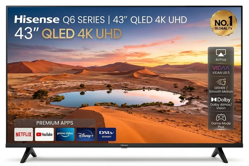 Hisense 43 inch QLED Smart 4k UHD Frameless (Q6 series)