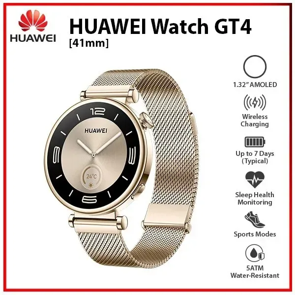 Huawei Watch GT 4 41mm GOLD 1.32″ AMOLED Bluetooth iOS Android Smartwatch