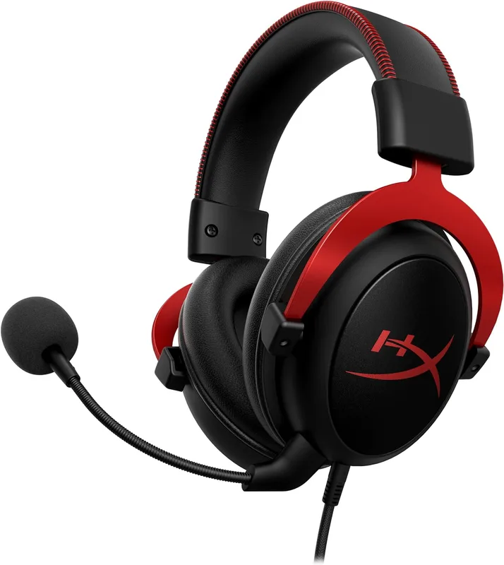 HyperX Cloud II - Wired Gaming Headset(4P5M0AA)-7.1 Surround Sound, Memory Foam Ear Pads, Durable Aluminum Frame, Detachable Microphone, Works with PC