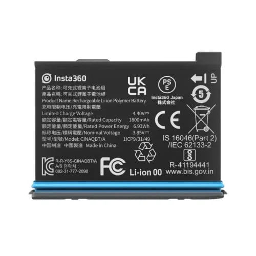 insta360 X3 Battery Rechargeable Li-ion Polymer battery
