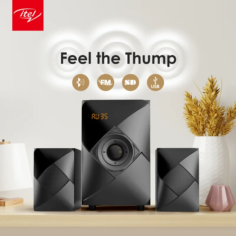 Itel 2.1 Multimedia Speaker ITL-2425 FSB-D Sub Woofer