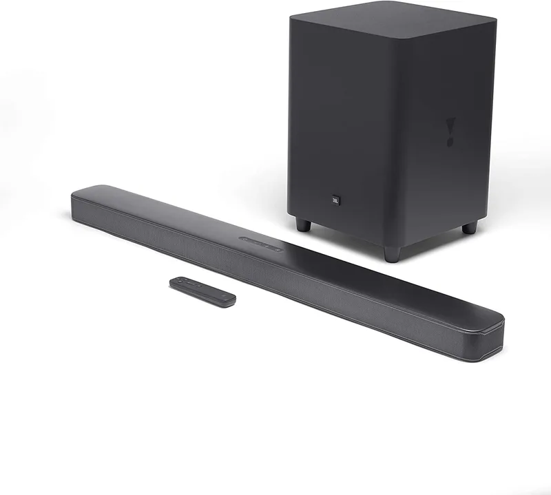 JBL Bar 5.1 Soundbar with Built-in Virtual Surround, 4K and 10″ Wireless Subwoofer (2019 Model)