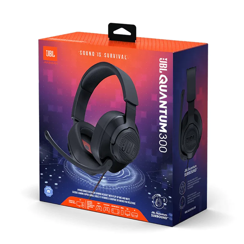 JBL Quantum 300 Wired Gaming Headphones