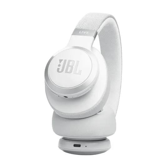 JBLLIVE770NCWHT JBL LIVE 770NC Wireless Headphones with Noise Cancelling-White