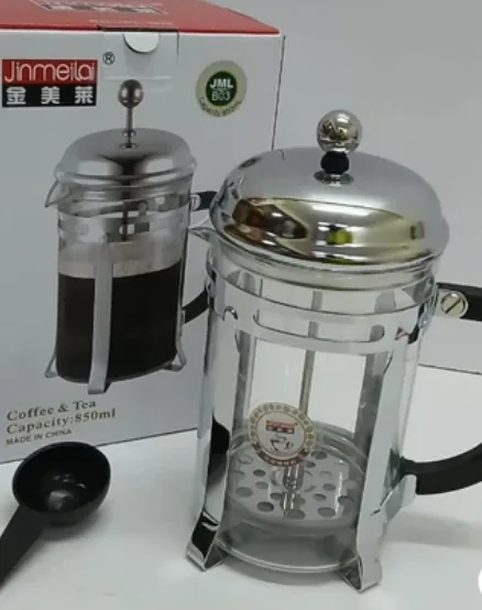 Jinmmeilai 850ml Glass French Press Coffee Maker Chrome Lid Mesh Filter – A simple and effective way to brew rich, flavorful coffee with ease at home