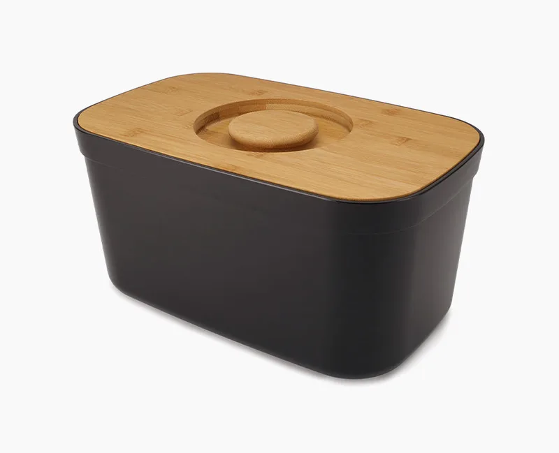 Joseph Joseph Bread Bin with Bamboo Cutting Board Lid – Black