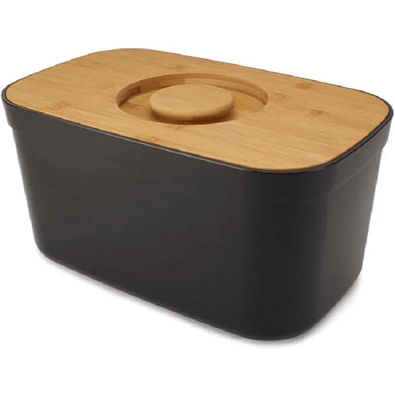 Joseph Joseph Bread Bin with Cutting Board Lid Black 81103
