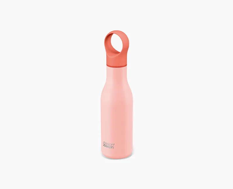 Joseph Joseph Loop Vacuum-Insulated Water Bottle 500 ml – Coral, 12h Hot / 24h Cold