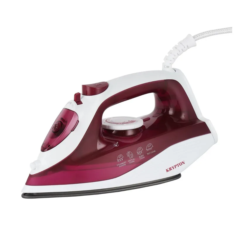 Krypton Steam Iron With Non-Stick Soleplate, 1700W White/Magenta