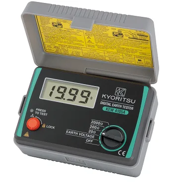 Kyoritsu 4105A Digital Earth Tester - Advanced Design for Precise Earth Resistance Measurement Without Tripping Leakage 
