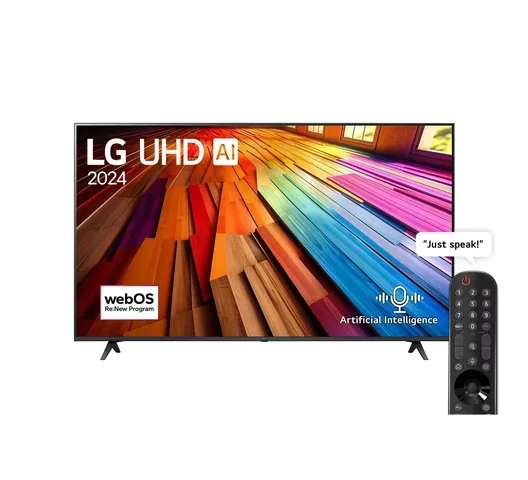LG 50″ 50UT80006LB – 55″ 4K Smart TV with α5 AI Processor Gen7, HDR10 Pro, webOS, Magic Remote, AI Sound, gaming features, Bluetooth, VESA mount.