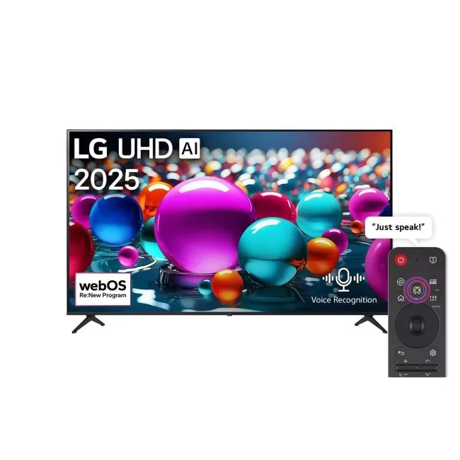 75 inch LG UHD AI UA85 – 75″ 4K UHD Smart TV with α7 AI Processor Gen8, HDR10, webOS 25, VRR gaming, AI Sound Pro, Magic Remote.