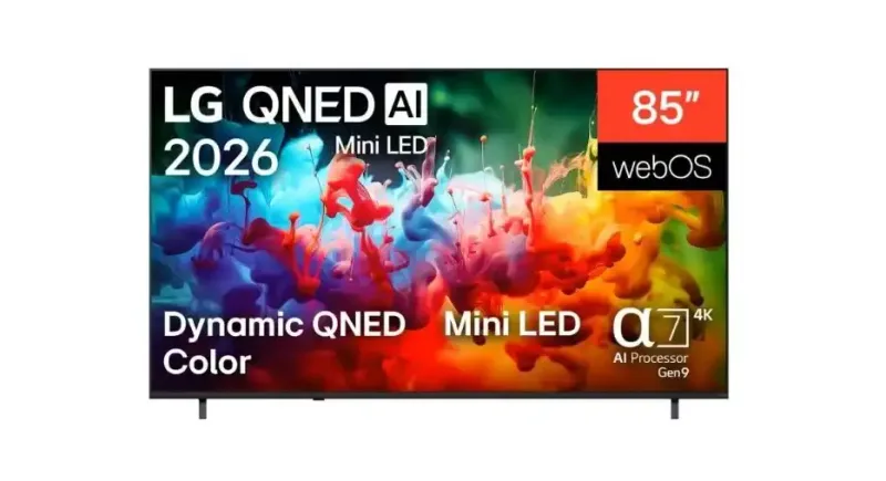 LG 85 Inch QNED AI Mini LED 4K Smart TV 85QNED70B6T