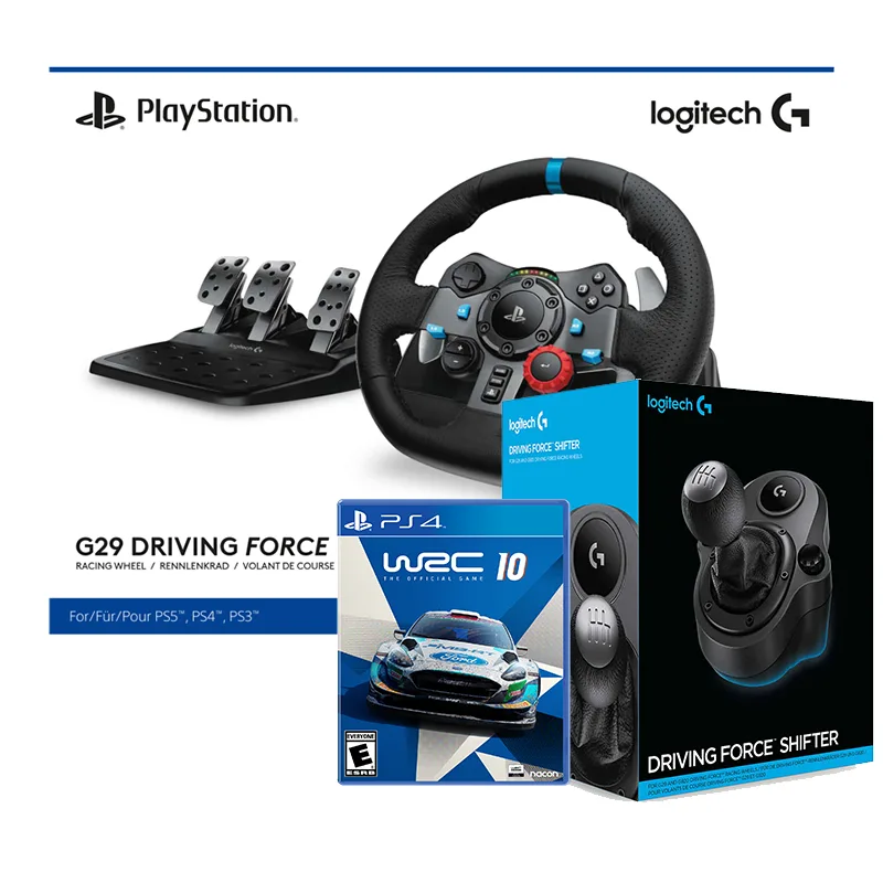 PlayStation Logitech G29 Racing Wheel + Shifter Bundle with WRC 10