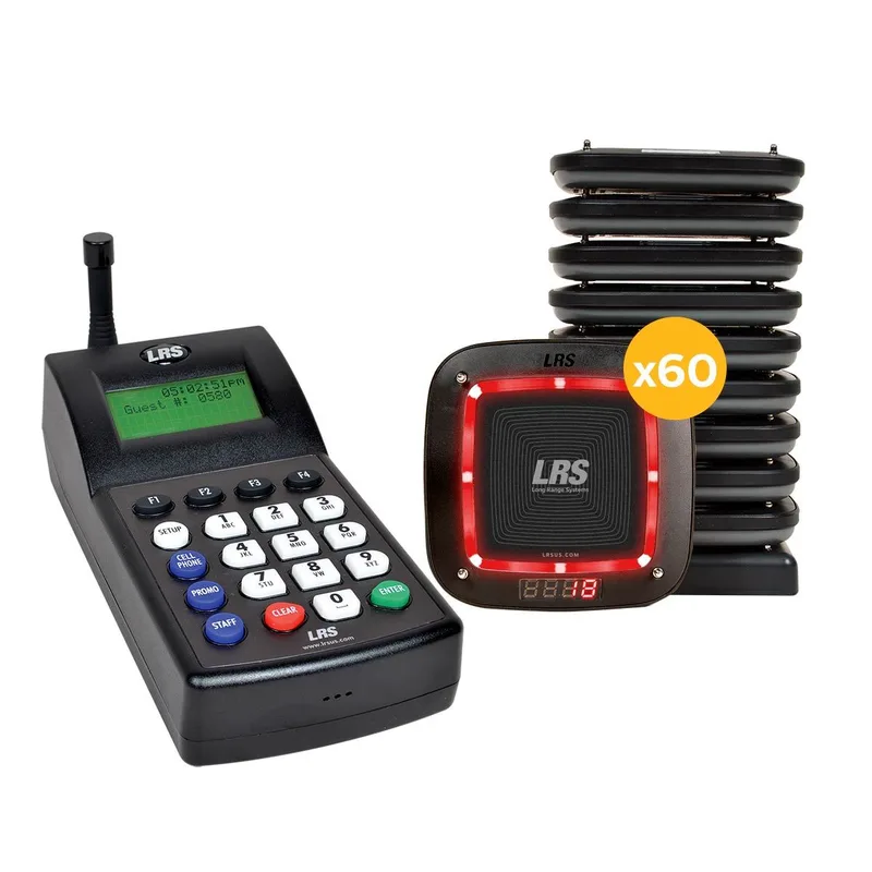 Guest Pager System Kit with 60 Pro Pagers and 7470 Transmitter by Long Range Systems