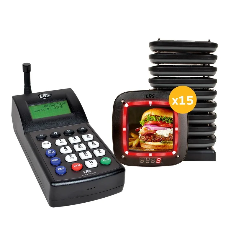 Guest Pager System Kits with 15-60 Note Pro Pagers and 7471 Transmitter by LRS