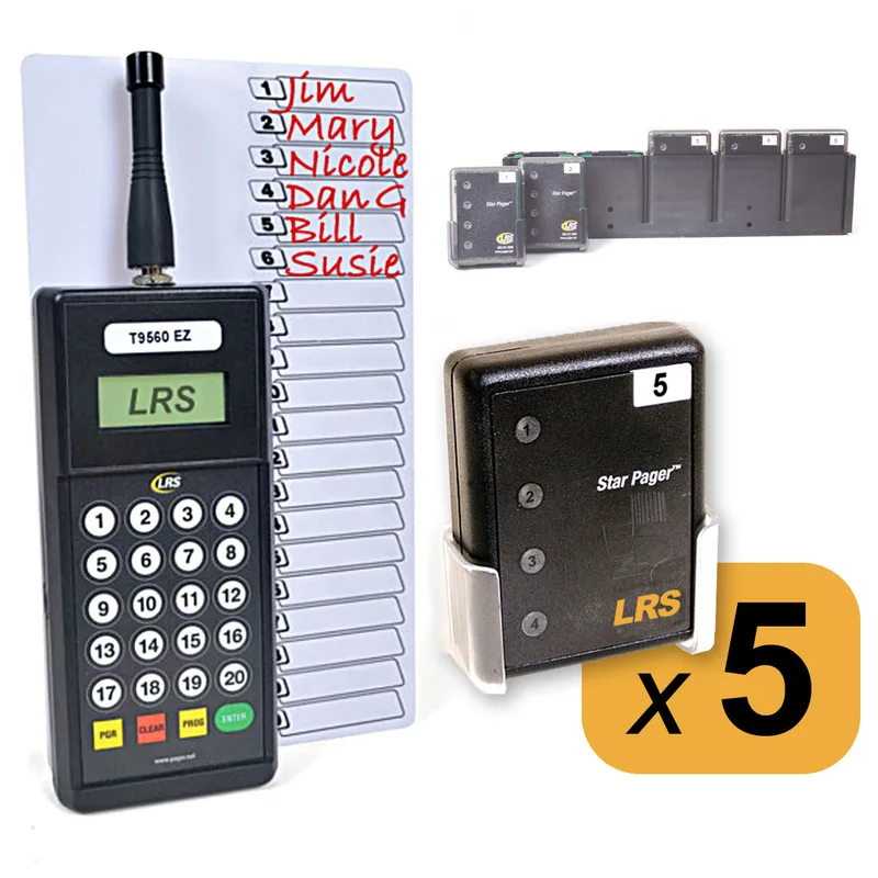 Staff Pager System Kit with 5 Pagers by Long Range Systems