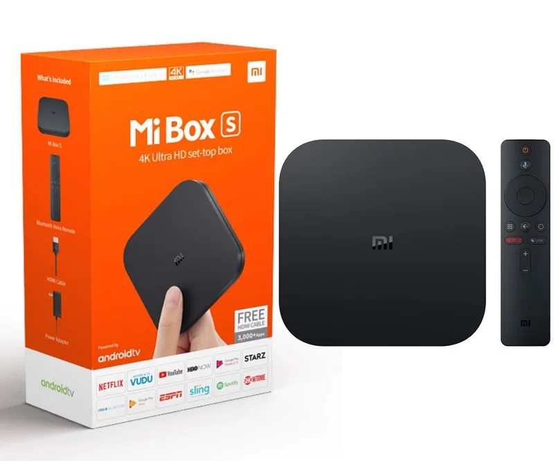 Mi Box S Xiaomi Original – 4K Ultra HD Android TV with Google Voice Assistant & Direct Netflix Remote Streaming Media Player