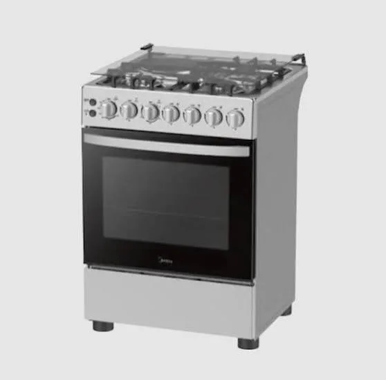 Midea Gas Cooker with 3 Gas + 1 Electric Burners, 60*60, Stainless Steel