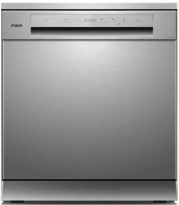 MIKA Dishwasher, Inverter Motor, 15 Place Setting, 8 Wash Programs, Silver DWFB1501P8SNV