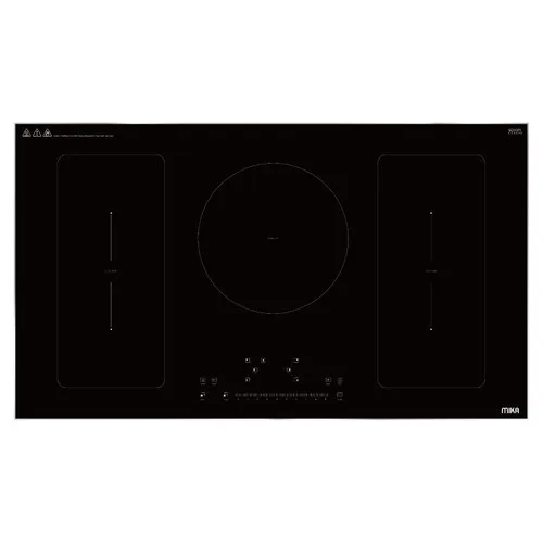MIKA Built-In Induction Hob, 90cm, 5 Cooking Zones, Black Glass MBDH29521T