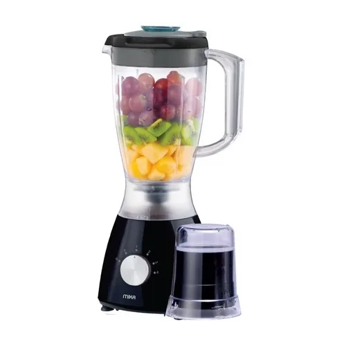 MIKA Blender, 1.5L, 2 in 1, with Grinder, 400W, White & Black MBLR302B