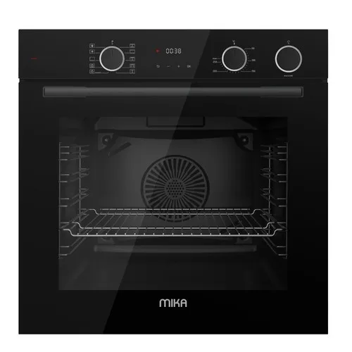 MIKA Built In Oven 60cm 73L Steam Art & Fry Art (Air Frier), Convection (Turbo) Fan Oven, 10 Functions, Digital Display Timer, with Grill, Pop Up Knob