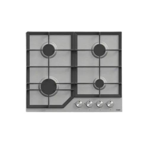 MIKA Built-In Gas Hob, 60cm, 4 Gas, Stainless Steel MGH62404FBGW