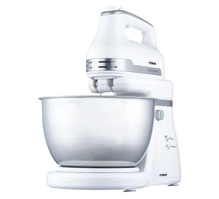Mika Hand & Stand Mixer, 4L, with Bowl, White & Silver