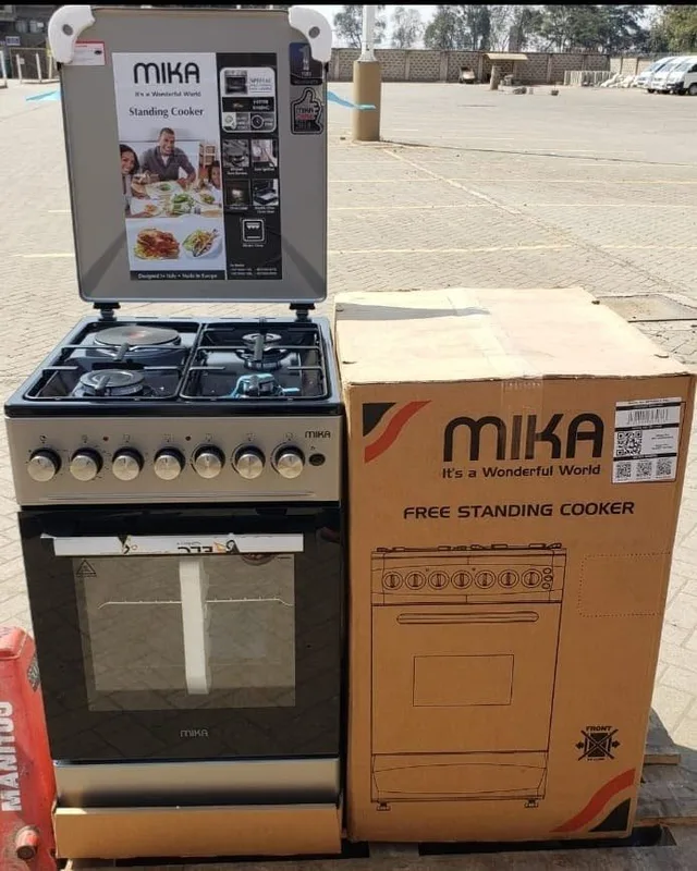 *Mika Standing Cooker Silver°50cm*60cm°3G+1E°Pool Jet Burner
