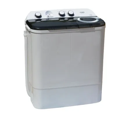 Washing Machine, Semi-Automatic Top Load, Twin Tub, 7Kg, White & Grey-Mika