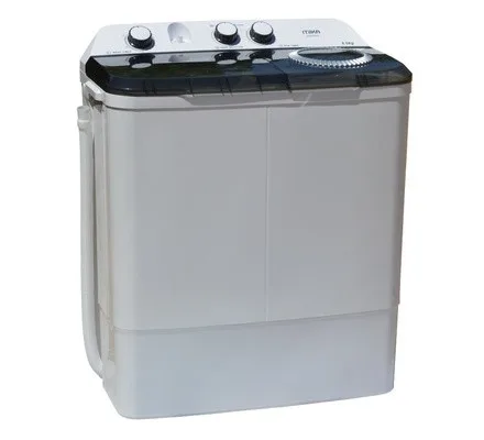 Washing Machine, Semi-Automatic Top Load, Twin Tub, 8Kg, White & Grey-Mika