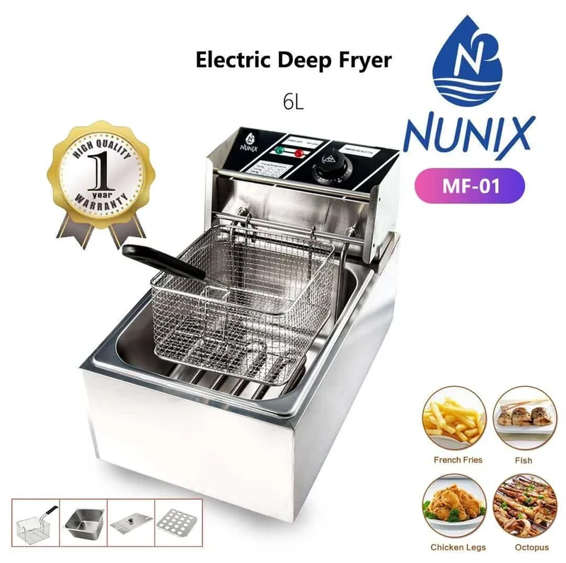 Nunix Electric Deep Fryer 6Liters Stainless Steel