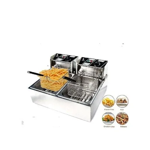 Nunix MF-02 Electric Double Deep Fryer – Double Tank capacity: 6L+6L, Adjustable temperature control, Easy to use