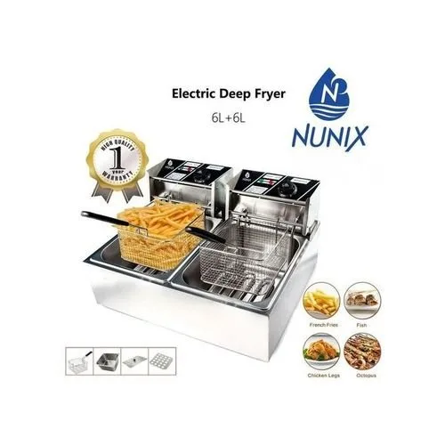 Nunix Commercial Chips Flyer 6L Double Deep Fryer