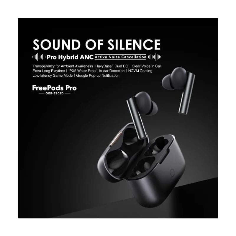 Oraimo OEB-E108D Wireless Earbuds – BT Version: V5.2 Range: 10m