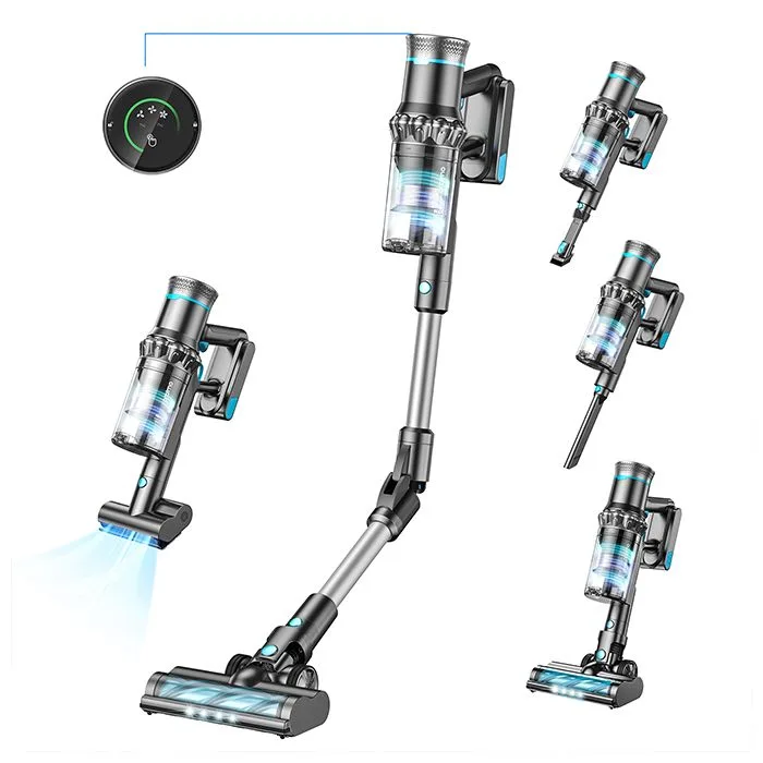 oraimo UltraCleaner S3 Stick Vacuum Cleaner, 27KPA Cordless Vacuum Cleaner (380W Brushless Motor) with Flexible Tube, LED Display, Lightweight Cordles