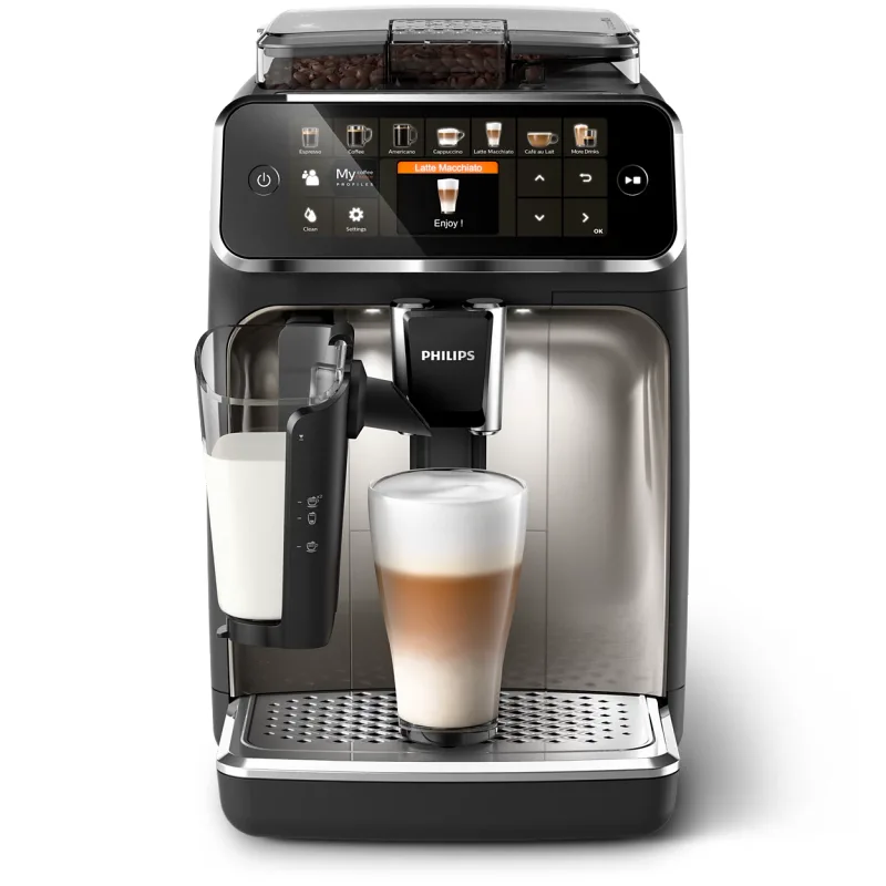Philips 5400 Series Fully Automatic Espresso Machine EP5447/90 1.8L 1500W Black & Chrome with LatteGo