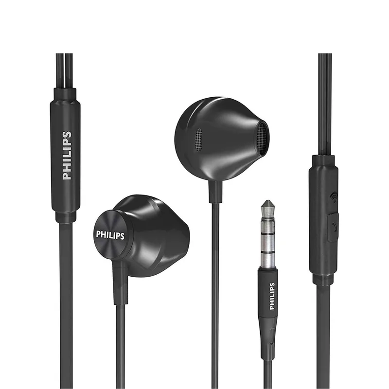 Philips In-Ear Headphones with Mic TAUE101BK/00 Enhanced Bass Black