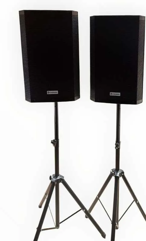 Premier 15-Inch Professional PA Speaker with Heavy-Duty Tripod Stand (Pair)